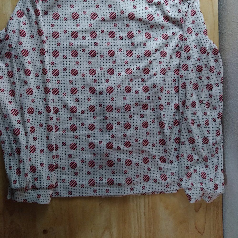 Vintage 70s MCM Graff Geometric Dots Circles Pattern Disco Shirt - Picture 5 of 7